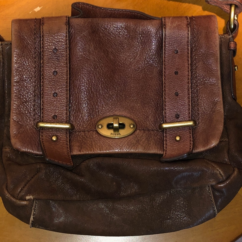 Brown Leather Fossil Bag